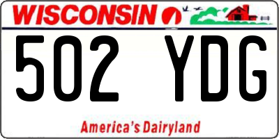 WI license plate 502YDG