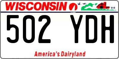 WI license plate 502YDH