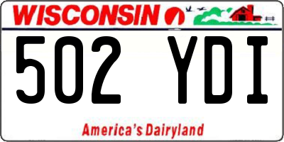 WI license plate 502YDI