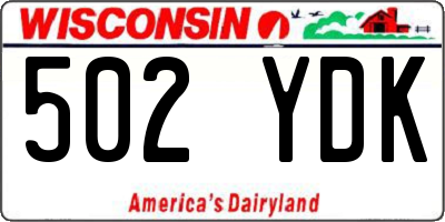 WI license plate 502YDK