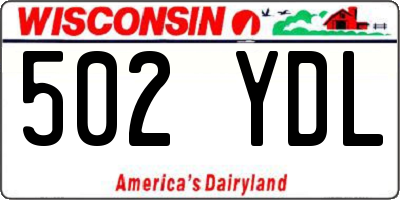 WI license plate 502YDL