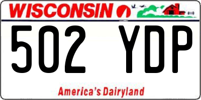 WI license plate 502YDP