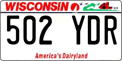 WI license plate 502YDR