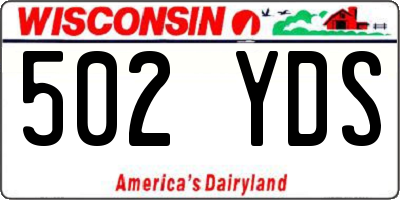 WI license plate 502YDS