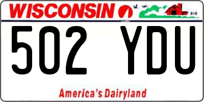 WI license plate 502YDU
