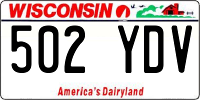 WI license plate 502YDV
