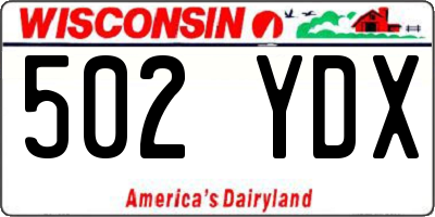 WI license plate 502YDX