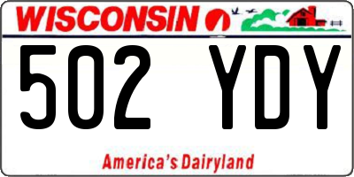 WI license plate 502YDY