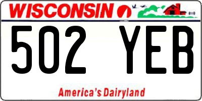 WI license plate 502YEB