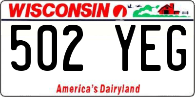 WI license plate 502YEG