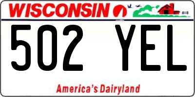 WI license plate 502YEL