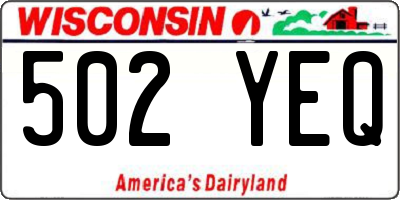 WI license plate 502YEQ