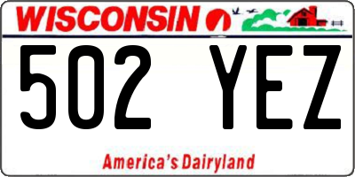 WI license plate 502YEZ