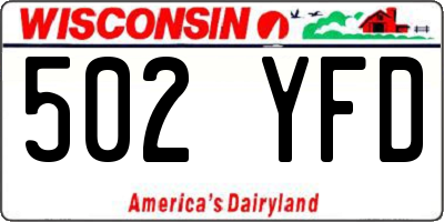 WI license plate 502YFD