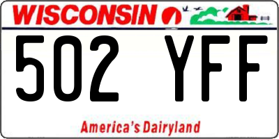 WI license plate 502YFF