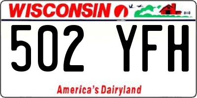 WI license plate 502YFH