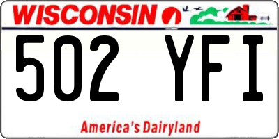 WI license plate 502YFI