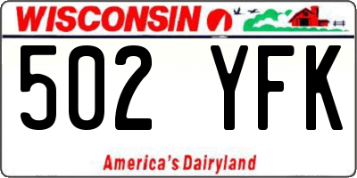 WI license plate 502YFK