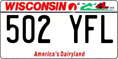 WI license plate 502YFL