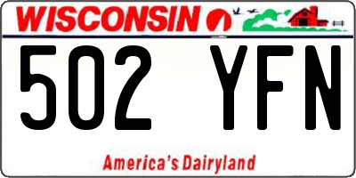 WI license plate 502YFN