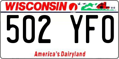 WI license plate 502YFO