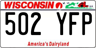 WI license plate 502YFP