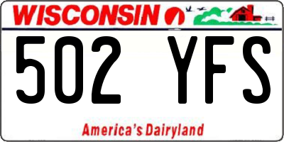 WI license plate 502YFS