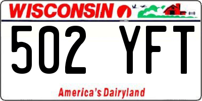 WI license plate 502YFT
