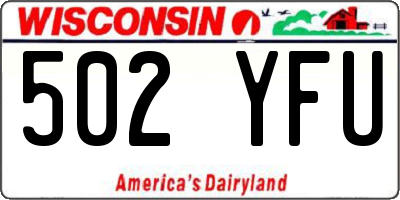WI license plate 502YFU