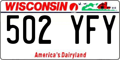 WI license plate 502YFY