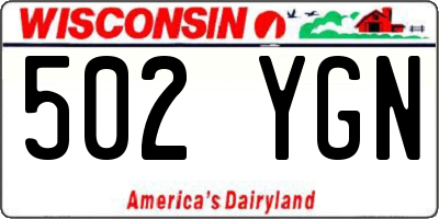 WI license plate 502YGN