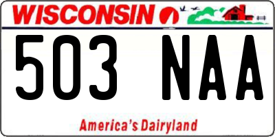 WI license plate 503NAA