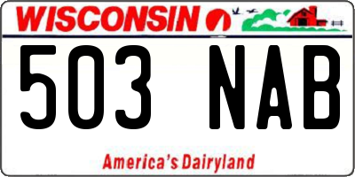 WI license plate 503NAB