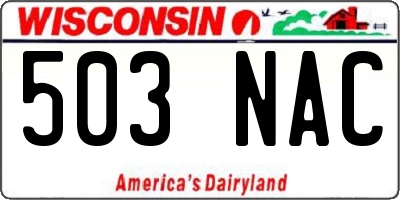 WI license plate 503NAC