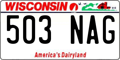 WI license plate 503NAG