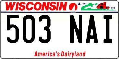 WI license plate 503NAI