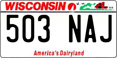 WI license plate 503NAJ
