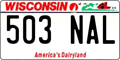 WI license plate 503NAL