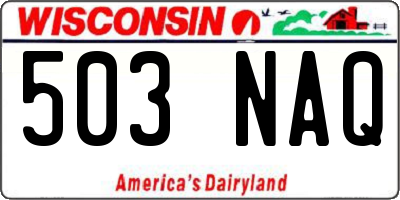 WI license plate 503NAQ