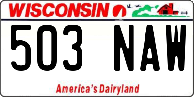 WI license plate 503NAW