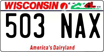 WI license plate 503NAX
