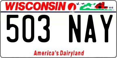 WI license plate 503NAY