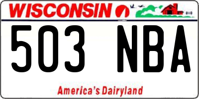 WI license plate 503NBA