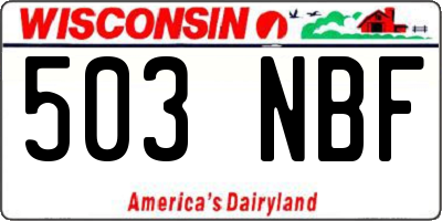 WI license plate 503NBF