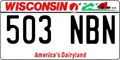 WI license plate 503NBN