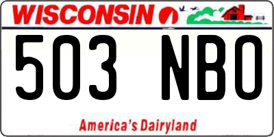 WI license plate 503NBO