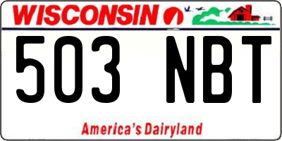 WI license plate 503NBT