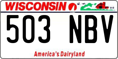 WI license plate 503NBV