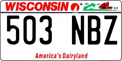 WI license plate 503NBZ