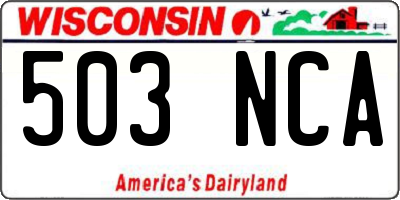 WI license plate 503NCA
